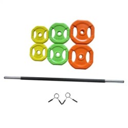 Pack Completo: Barra de Aeróbico Body Pump + Discos 27,5kg + Cierres (28mm) / Genérico (Sin marca)
