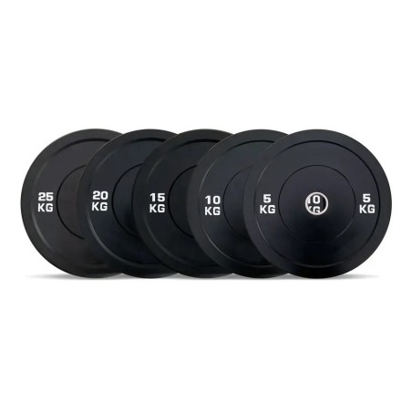 Disco Olímpico Pesa de Goma-Bumper Negro 50mm / Genérico (Sin marca)