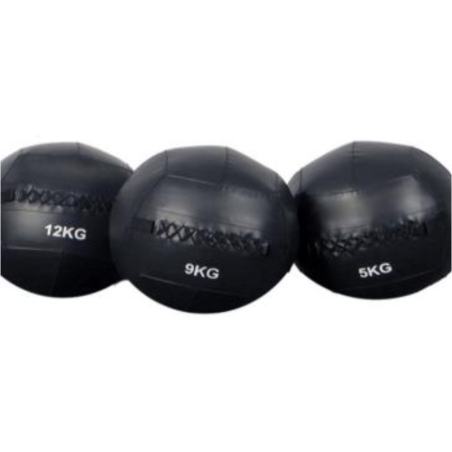 Wall Ball-Balón de Fuerza Lanzamiento (Doble Costura) Negro / Genérico (Sin marca)