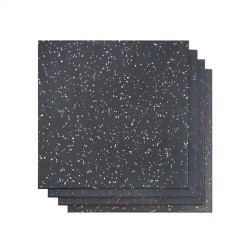 Suelo-Pavimiento Fitness de Caucho en Loseta (Negro Moteada) 1m² x 15mm / Genérico (Sin marca)