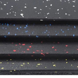 Suelo-Pavimiento Fitness de Caucho en Loseta (Negro Moteada) 1m² x 15mm / Genérico (Sin marca)