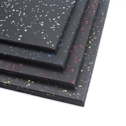 Suelo-Pavimiento Fitness de Caucho en Loseta (Negro Moteada) 1m² x 15mm / Genérico (Sin marca)