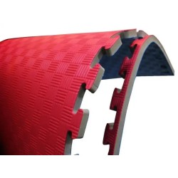 Tatami Suelo-Pavimiento Fitness de Goma Eva en Loseta Puzzle (Azul+Rojo) 1m² x 25mm / Genérico (Sin marca)