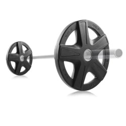 Disco Olímpico Pesa Redondo Recubierto de Goma (Negro Agarre Estrella) 50mm / Genérico (Sin marca)