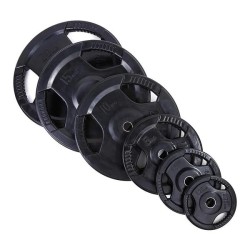 Disco Subolímpico Pesa Redondo Recubierto de Goma (Negro Triagarre) 28mm / Genérico (Sin marca)
