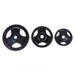 Disco Subolímpico Pesa Redondo Recubierto de Goma (Negro Triagarre) 28mm / Genérico (Sin marca)