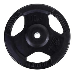 Disco Subolímpico Pesa Redondo Recubierto de Goma (Negro Triagarre) 28mm / Genérico (Sin marca)